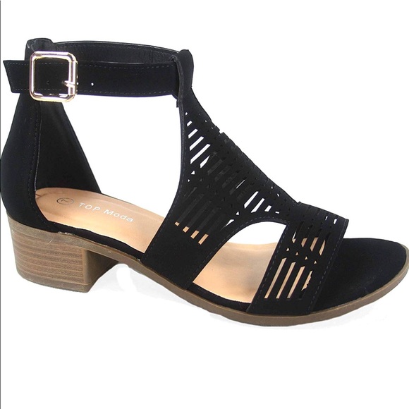 TOP Moda Shoes - Ankle Strap Low Heel Sandal